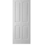 Hume-Internal_Door-HC2 A plain white door with four rectangular panels arranged vertically in two rows, isolated on a white background.