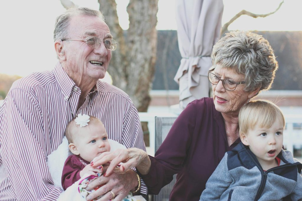 Grandpa and Grandma with children
