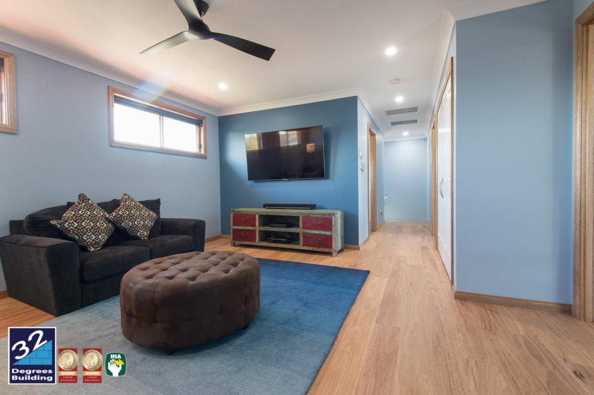 Upstairs living area of second storey addition
