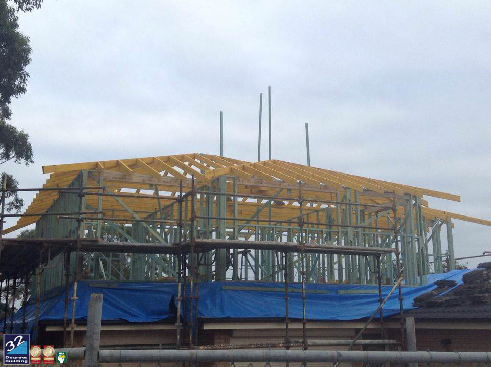 wall and roof frames first floor addition ingleburn 2
